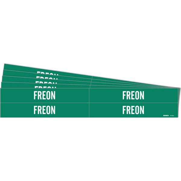 Brady Pipe Marker, Adhesive, White, Freon, PK5, 7112-4-PK - 7112-4-PK