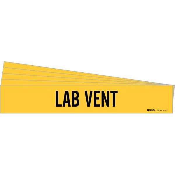 Brady Pipe Marker, Adhesive, Black, Lab Vent, PK5, 8792-1-PK - 8792-1-PK