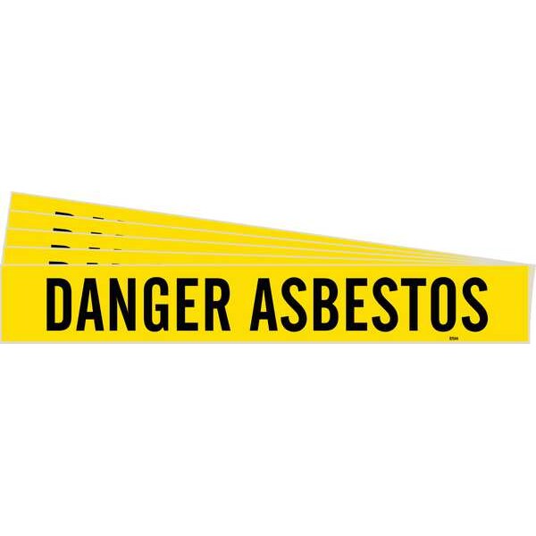 Brady Pipe Marker, Black, Danger Asbestos, PK5, 97544-PK - 97544-PK