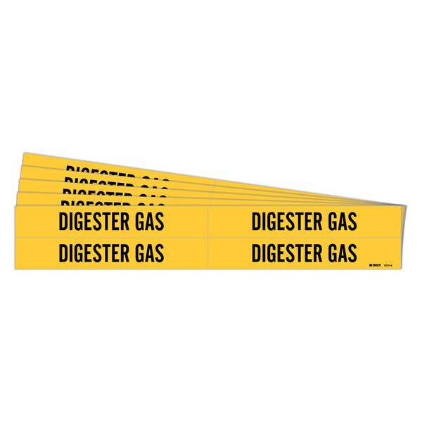 Brady Pipe Marker, Black, Digester Gas, PK5, 7077-4-PK - 7077-4-PK