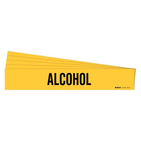 Brady Pipe Marker, Adhesive, Black, Alcohol, PK5, 7012-1-PK - 7012-1-PK