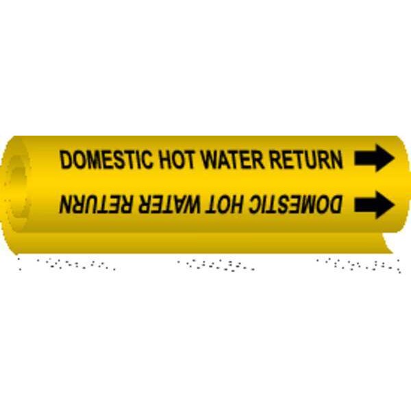 Brady Pipe Marker, Domestic Hot Water Return, Y, 5676-II - 5676-II