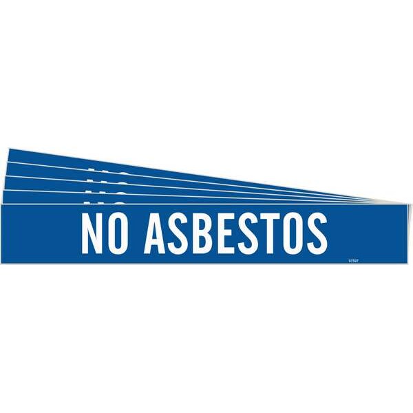 Brady Pipe Marker, White, No Asbestos, PK5, 97597-PK - 97597-PK