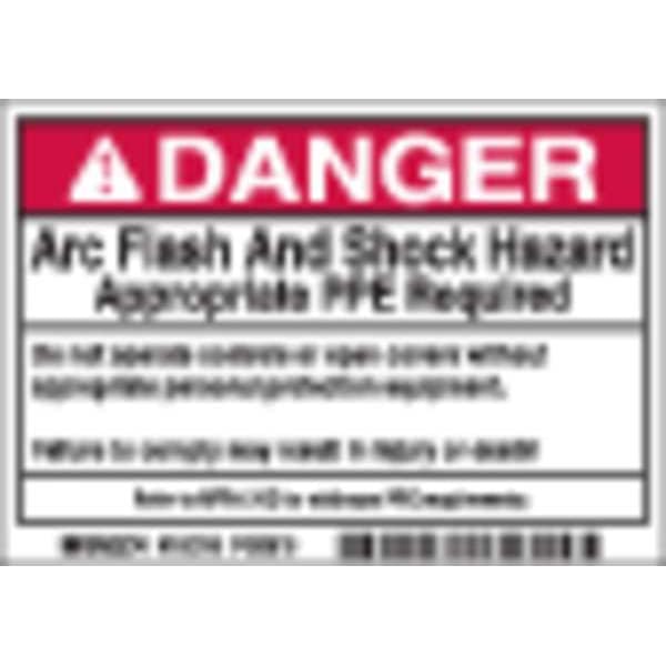 Brady Arc Flash Protection Label, PK100, 102310 - 102310