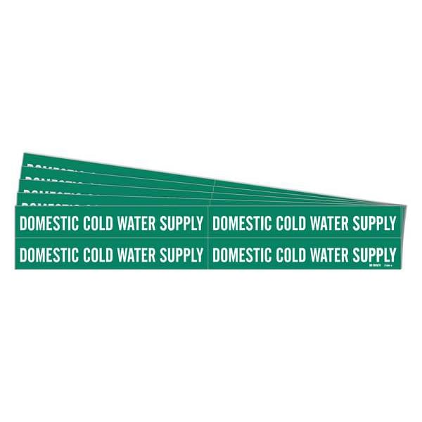 Brady Pipe Marker, Domestic Cold Water Sup., PK5 - 7086-4-PK