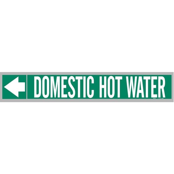 Brady Pipe Marker, Domestic Hot Water, Wht Leg - 108900