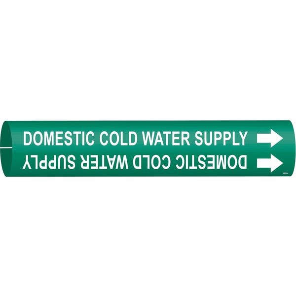 Brady Pipe Marker, Domestic Cold Water Supply, 4050-A - 4050-A