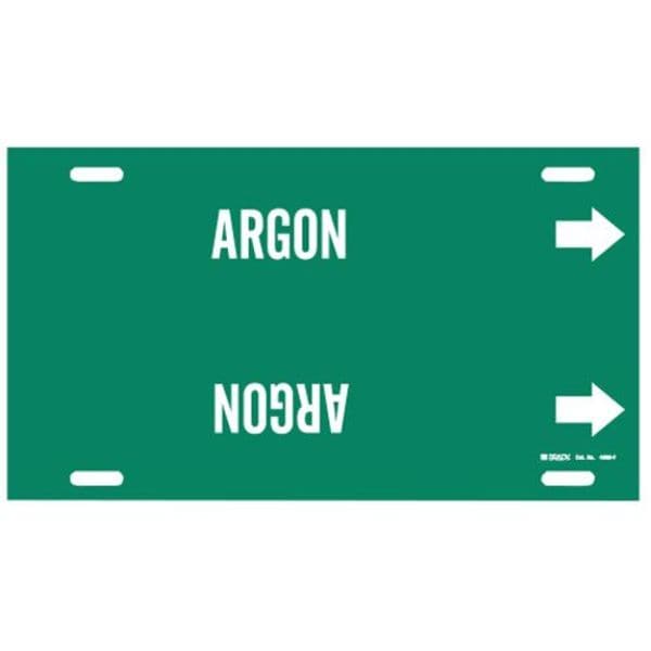 Brady Pipe Marker, Argon, Green, 6 to 7-7/8 In - 4006-F