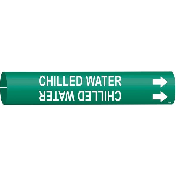 Brady Pipe Mrkr, Chilled Water, 1-1/2to2-3/8 In, 4022-B - 4022-B