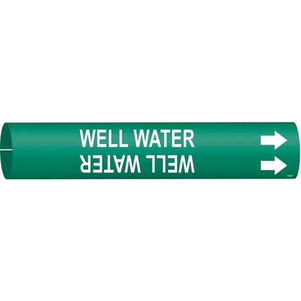 Brady Pipe Markr, Well Water, Gn, 1-1/2to2-3/8 In, 4156-B - 4156-B