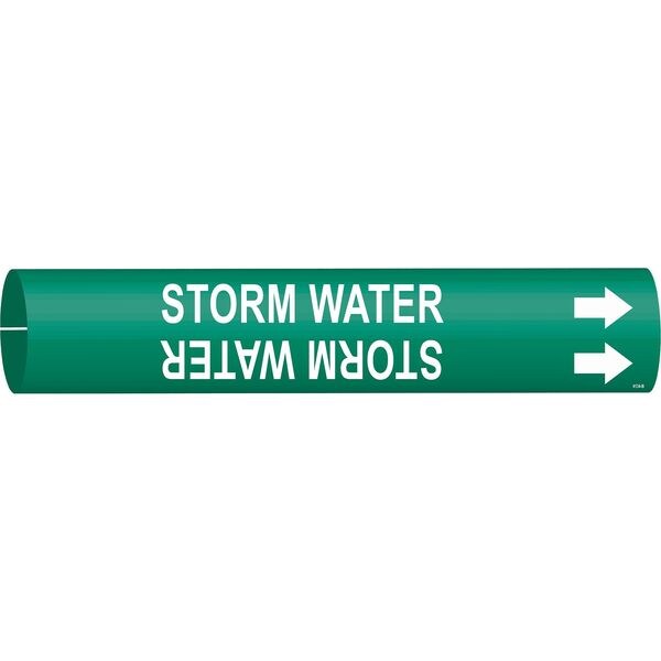 Brady Pipe Marker, Storm Water, 1-1/2to2-3/8 In - 4134-B