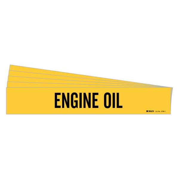 Brady Pipe Marker, Black, Engine Oil, PK5, 8786-1-PK - 8786-1-PK