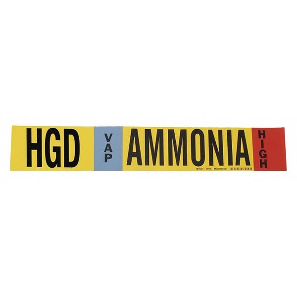 Brady Ammonia Pipe Marker, HGD, 1 to 2-1/2In, PK4 - 90425