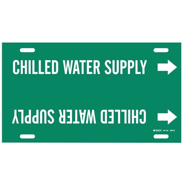 Brady Pipe Mrkr, Chilled Water Supply, 10to15 In - 4024-H