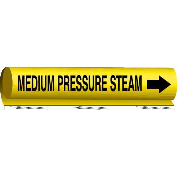 Brady Pipe Marker, Medium Pressure Steam, Yellow, 5723-I - 5723-I