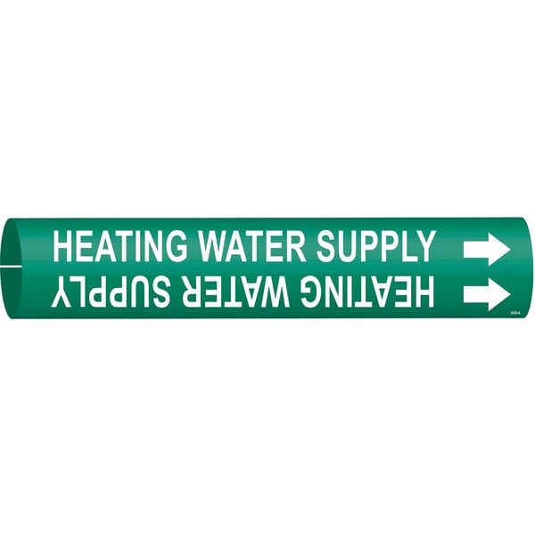 Brady Pipe Markr, Heating Water SupplGn, 4to6 In - 4328-D