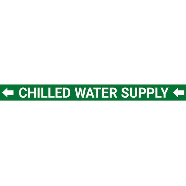 Creative Safety Supply Chilled Water Supply Pipe Marking Label, Arrows Facing Left, 0.75in to 1.4in Diameter Pipes - PM10019-XS-L