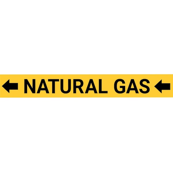 Creative Safety Supply Natural Gas Pipe Marking Label, No Arrows, 10in+ Diameter Pipes - PM10075-XL-N