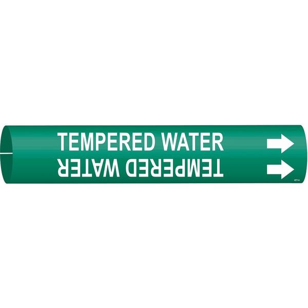 Brady Pipe Marker, TempeR Water, 2-1/2to3-7/8 In, 4371-C - 4371-C