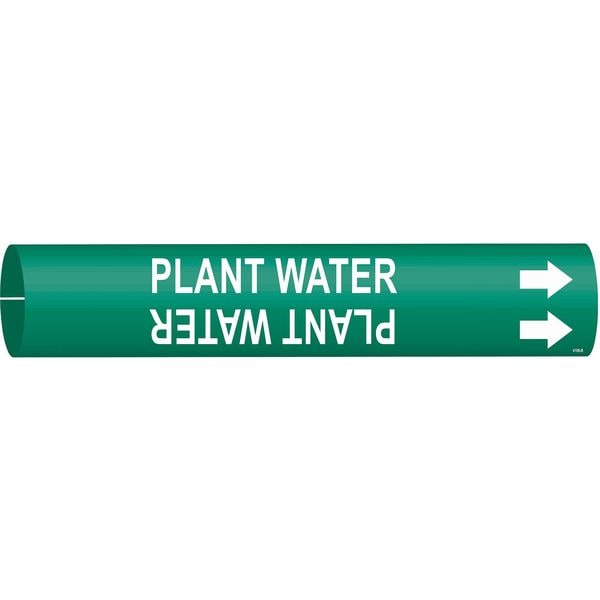 Brady Pipe Marker, Plant Water, 1-1/2to2-3/8 In, 4109-B - 4109-B