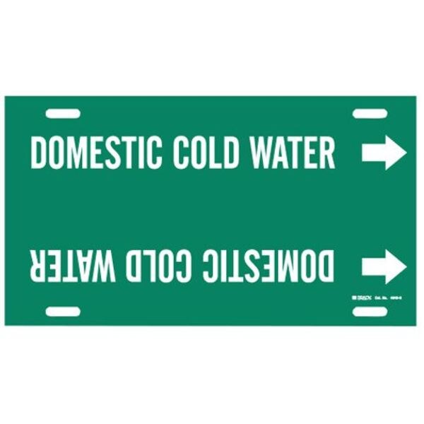 Brady Pipe Mrkr, Domestic Cold Water, 10to15 In - 4048-H