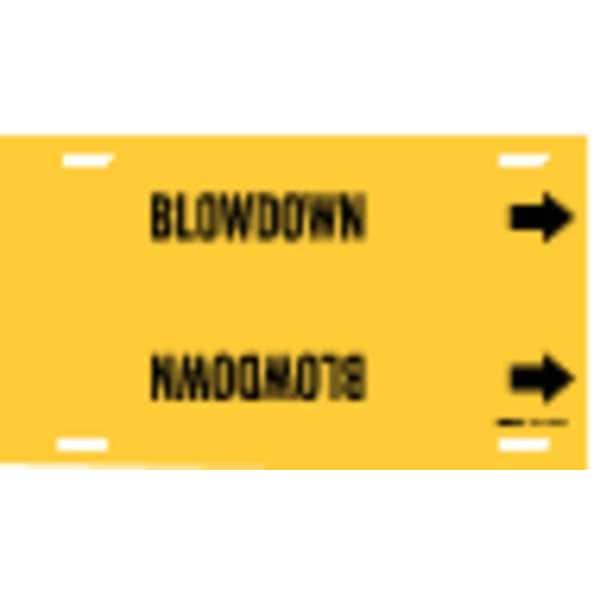 Brady Pipe Marker, Blowdown, Yel, 8 to 9-7/8 In - 4014-G