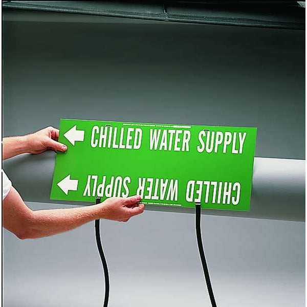 Brady Pipe Marker, Blowdown, Yel, 8 to 9-7/8 In - 4014-G