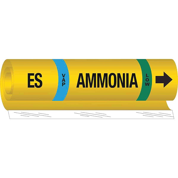 Brady Ammonia Pipe Marker, ES, 3/4 to 2-1/2In - 57963