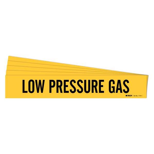 Brady Pipe Marker, Black, Low Pressure Gas, PK5, 7176-1-PK - 7176-1-PK