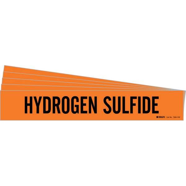 Brady Pipe Marker, Black, Hydrogen Sulfide, PK5, 7384-1HV-PK - 7384-1HV-PK