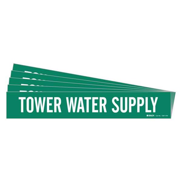 Brady Pipe Marker, Tower Water Supply, PK5, 7287-1HV-PK - 7287-1HV-PK