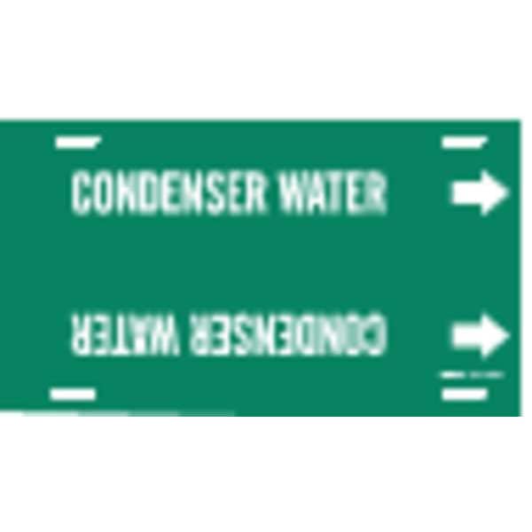 Brady Pipe Marker, Condenser Water, 6to7-7/8 In - 4039-F