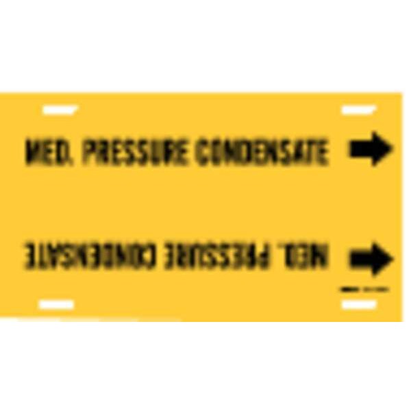 Brady Pipe Marker, Med. Pressure Condensate, Yel, 4094-G - 4094-G