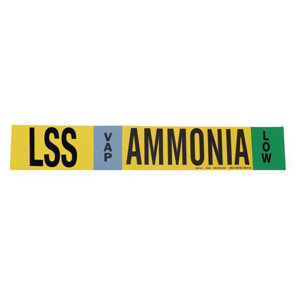 Brady Ammonia Pipe Marker, LSS, 8In and Above, 90453 - 90453