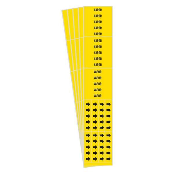 Brady Pipe Marker, Adhesive, Black, Vapor, PK5, 83607-PK - 83607-PK
