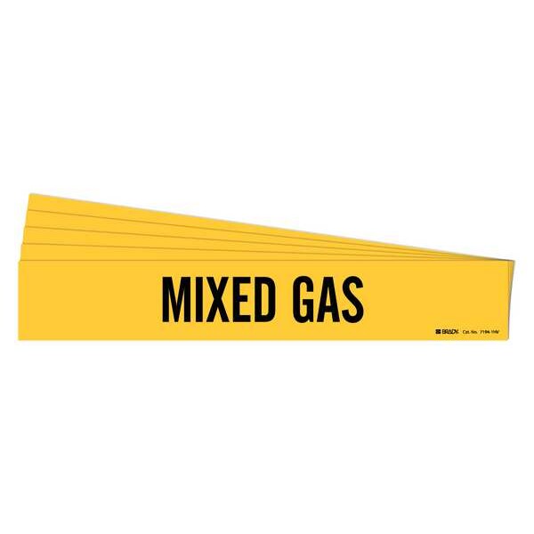Brady Pipe Marker, Adhesive, Black, Mixed Gas, PK5, 7194-1HV-PK - 7194-1HV-PK