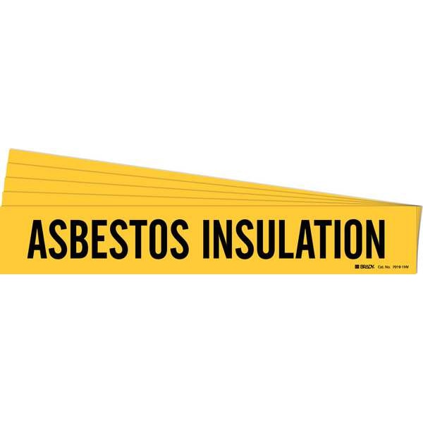 Brady Pipe Marker, Asbestos Insulation, PK5, 7019-1HV-PK - 7019-1HV-PK