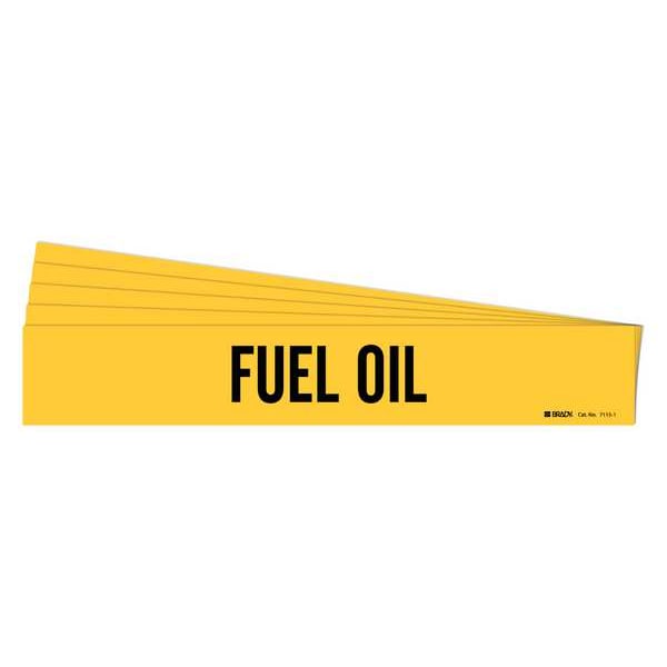 Brady Pipe Marker, Adhesive, Black, Fuel Oil, PK5, 7115-1-PK - 7115-1-PK