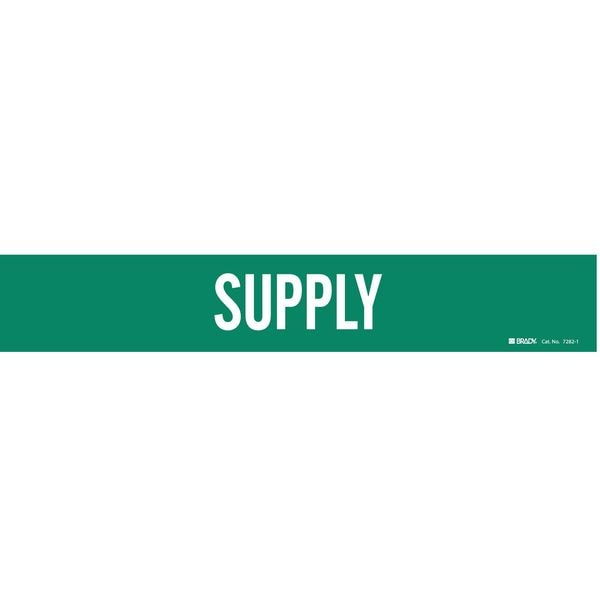 Brady Pipe Marker, Supply, Grn, 2-1/2 to 7-7/8 In - 7282-1