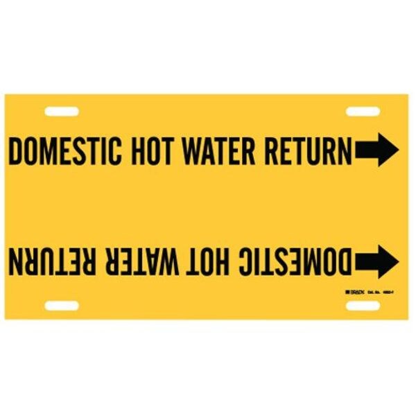 Brady Pipe Marker, Domestic Hot Water Return, Y, 4052-F - 4052-F