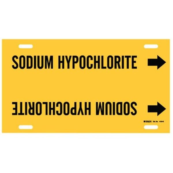 Brady Pipe Mrkr, Sodium Hypochlorite, 8to9-7/8In, 4124-G - 4124-G