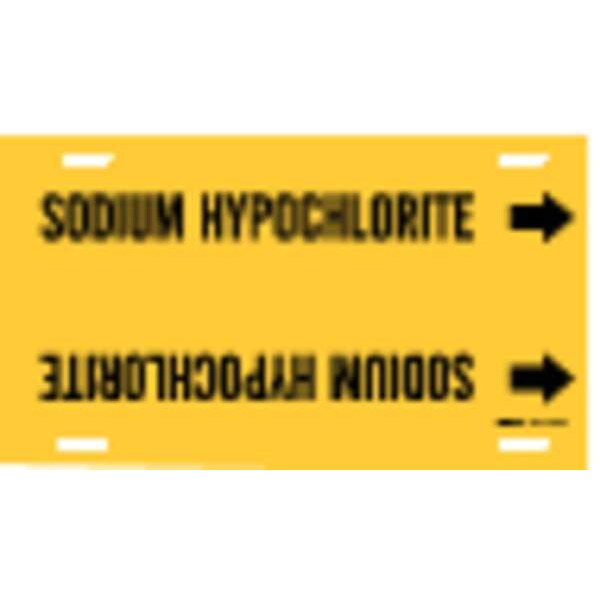 Brady Pipe Mrkr, Sodium Hypochlorite, 8to9-7/8In, 4124-G - 4124-G