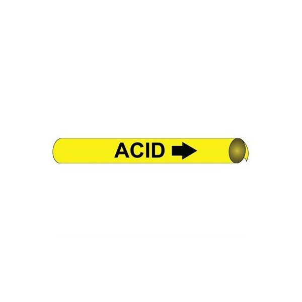 Nmc Pipemarker Strap-On, Acid B/Y, Fits 6"-8 - F4001