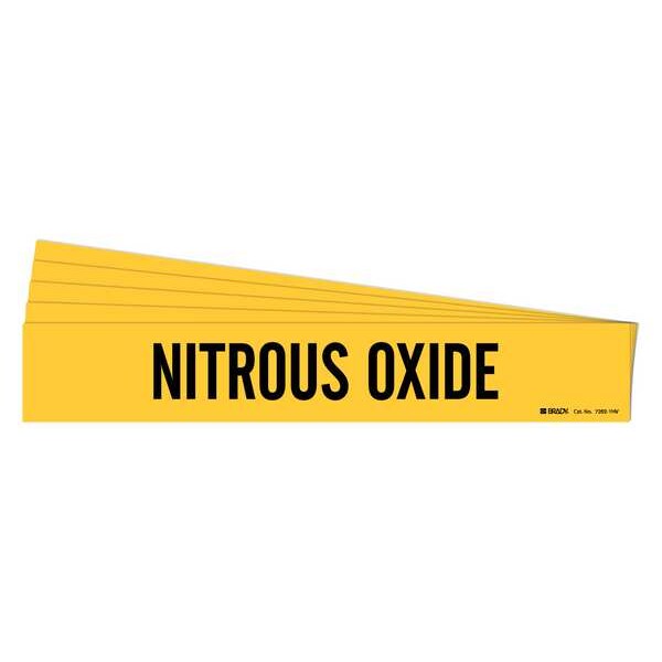 Brady Pipe Marker, Black, Nitrous Oxide, PK5, 7202-1HV-PK - 7202-1HV-PK