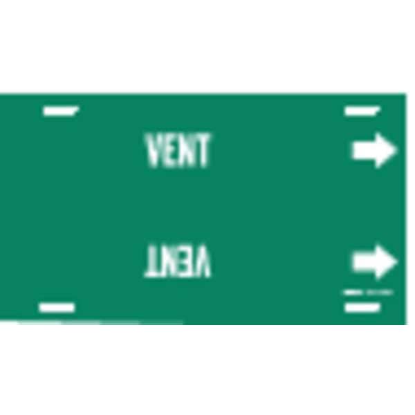 Brady Pipe Marker, Vent, Green, 8 to 9-7/8 In - 4150-G