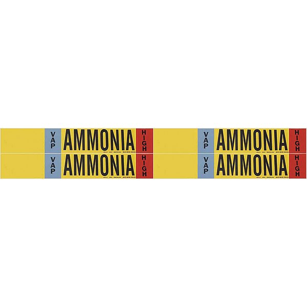 Brady Ammonia Pipe Mrker, IIAR, 1 to 2-1/2In, PK4, 90467 - 90467