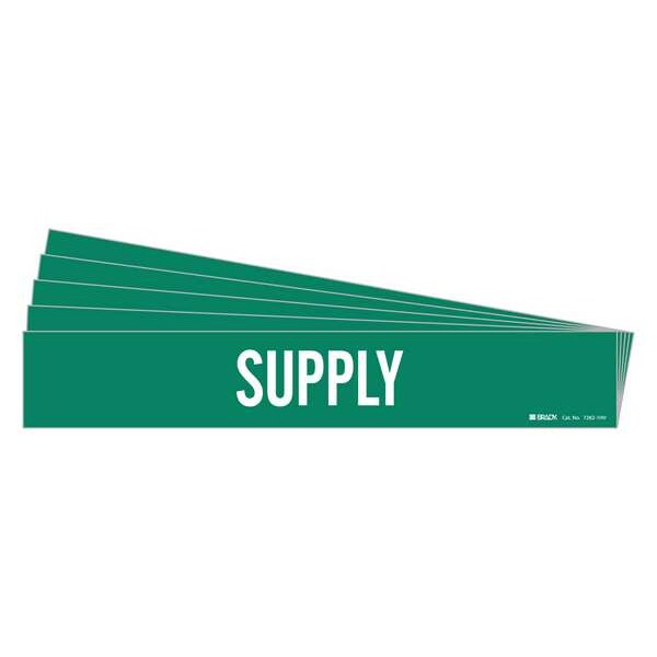 Brady Pipe Marker, Adhesive, White, Supply, PK5, 7282-1HV-PK - 7282-1HV-PK