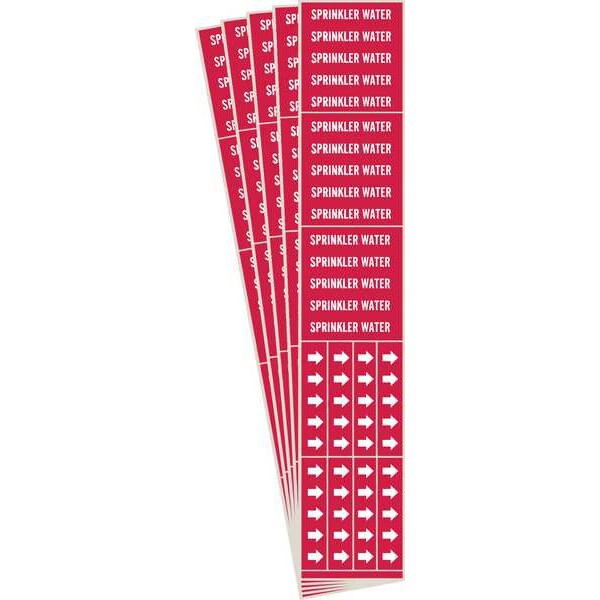 Brady Pipe Marker, White, Sprinkler Water, PK5, 7269-3C-PK - 7269-3C-PK