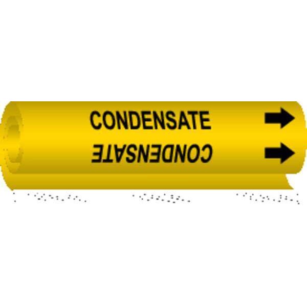 Brady Pipe Marker, Condensate, Y, 1/2 to1-3/8 In - 5662-O