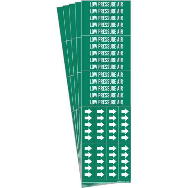 Brady Pipe Marker, White, Low Pressure Air, PK5, 7174-3C-PK - 7174-3C-PK